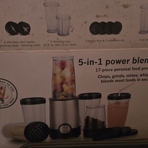 5-in-1 Power Blender with Silver and Black Finish